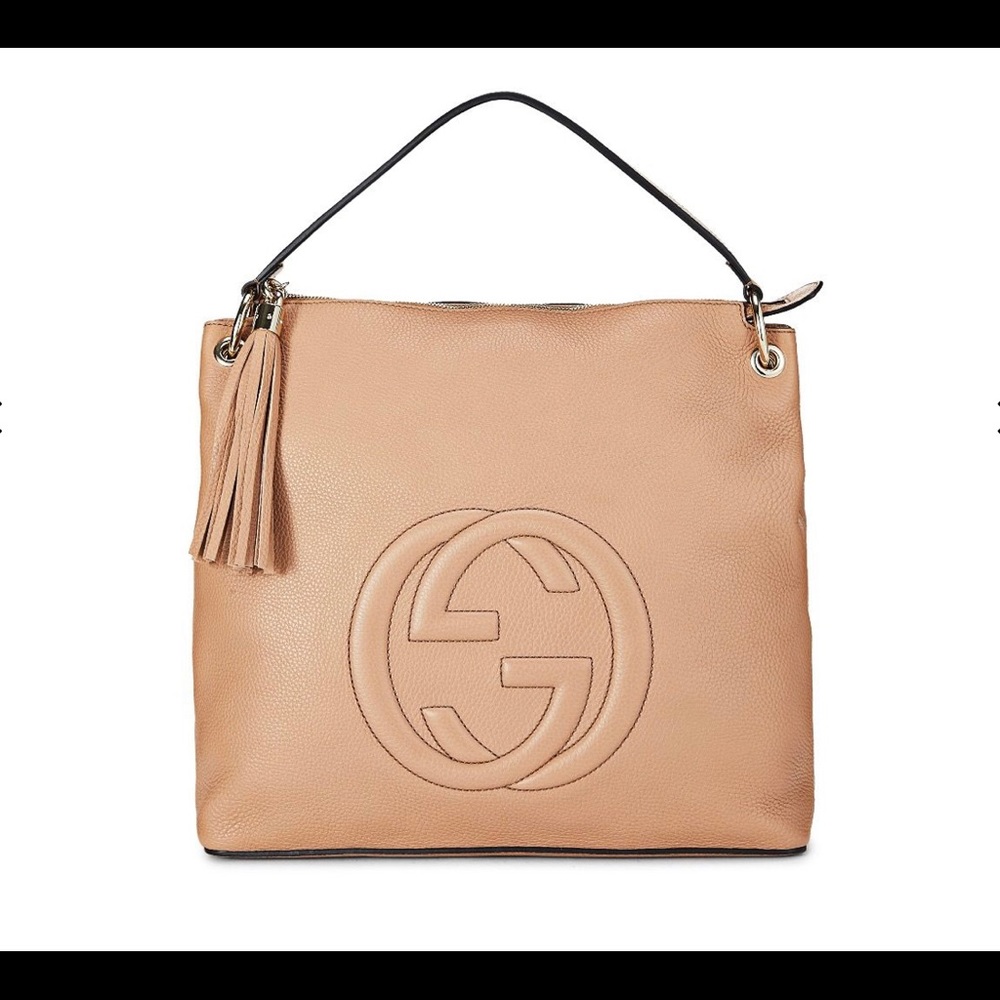 GUCCI BEIGE LEATHER SOHO HOBO